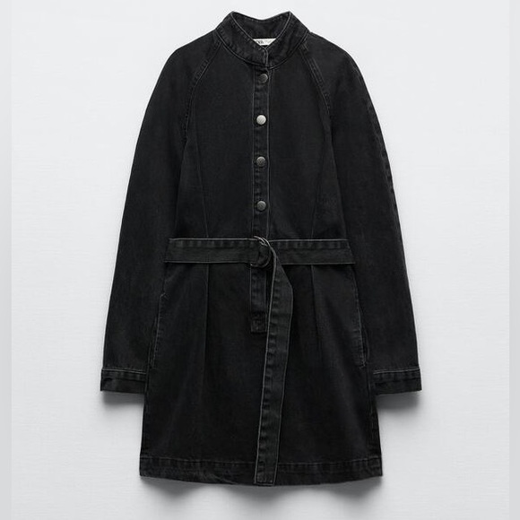 ZARA DENIM DRESS WITH BELT - Picture 3 of 5